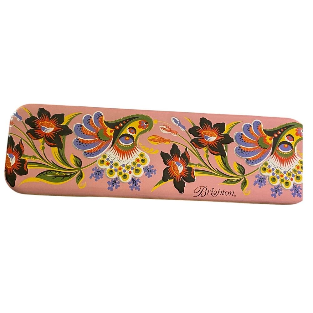Brighton Decorative Metal Box-Box only 9 1/2 x 3 inches Small Dent See Picture
